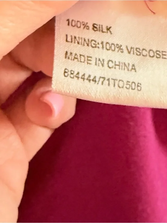 Talbots Fuchsia Ruffle-Trim V-Neck Blouse - Picture 4 of 4